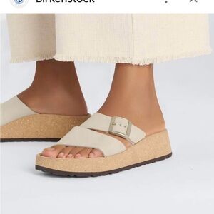 Birkenstock Papillio Almina Nubuck Leather Tan Sandals Sz 7